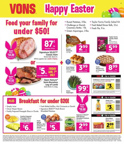 Vons (CA) Weekly Ad Flyer Specials April 5 to April 11, 2023