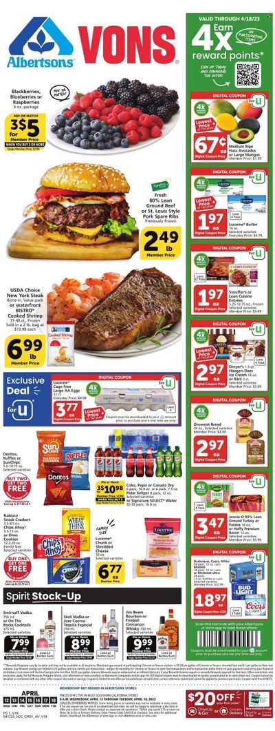 Vons (CA) Weekly Ad Flyer Specials April 12 to April 18, 2023