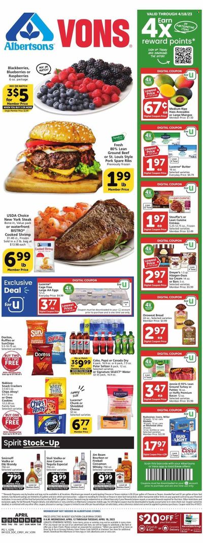 Vons (CA) Weekly Ad Flyer Specials April 12 to April 18, 2023