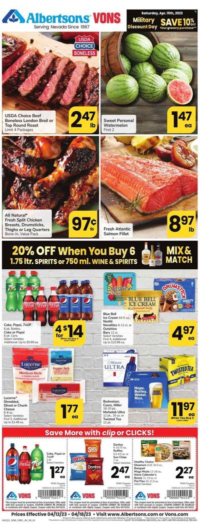 Vons (NV) Weekly Ad Flyer Specials April 12 to April 18, 2023