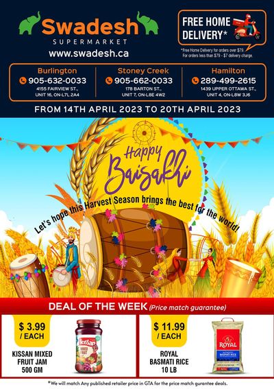 Swadesh Supermarket Flyer April 14 to 20