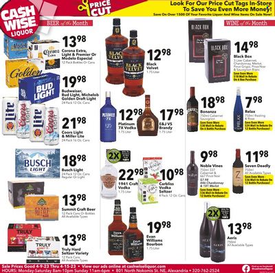Cash Wise Liquor Only (MN) Weekly Ad Flyer Specials April 9 to April 15, 2023