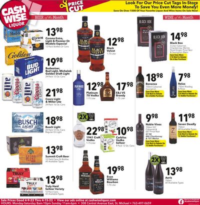 Cash Wise Liquor Only (MN) Weekly Ad Flyer Specials April 9 to April 15, 2023