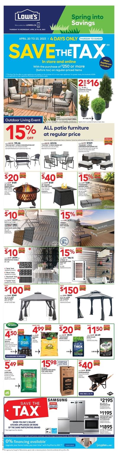 Lowe's (West) Flyer April 20 to 26