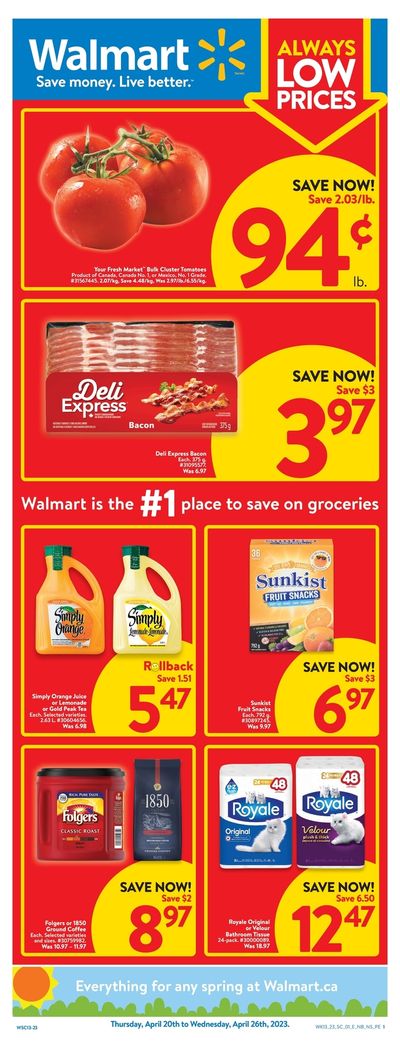Walmart (Atlantic) Flyer April 20 to 26 Walmart (Atlantic) Flyer April 20 to 26