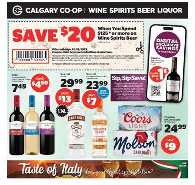 Calgary Co-op Liquor Flyer April 20 to 26