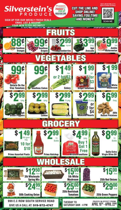 Silverstein's Produce Flyer April 18 to 22