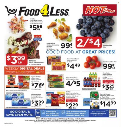 Food 4 Less (IN) Weekly Ad Flyer Specials April 19 to April 25, 2023