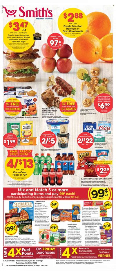 Smith's (AZ, ID, MT, NM, NV, UT, WY) Weekly Ad Flyer Specials April 19 to April 25, 2023
