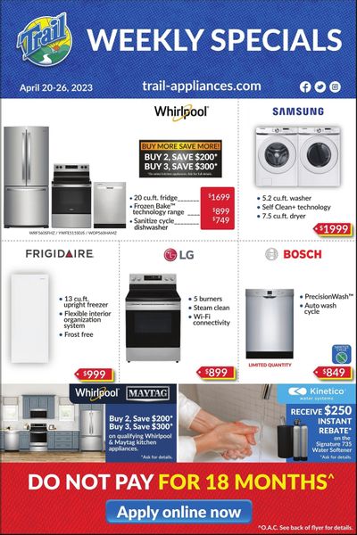 Trail Appliances (AB & SK) Flyer April 20 to 26