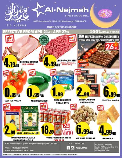 Alnejmah Fine Foods Inc. Flyer April 21 to 27