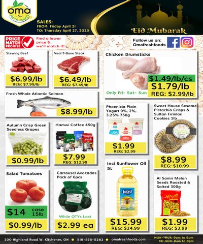 Oma Fresh Foods Flyer April 21 to 27