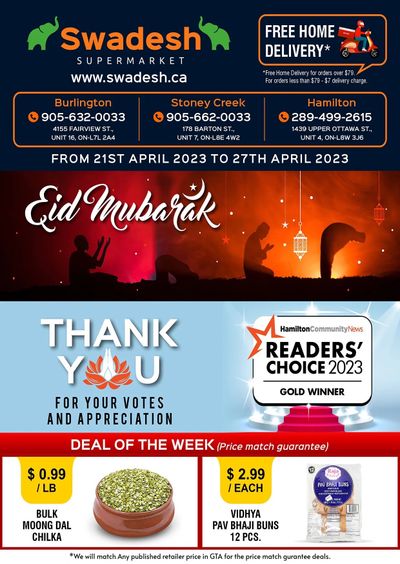 Swadesh Supermarket Flyer April 21 to 27