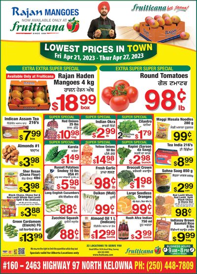 Fruiticana (Kelowna) Flyer April 21 to 27