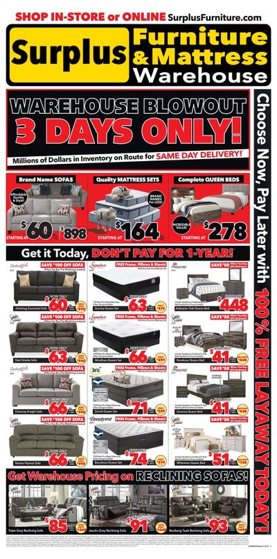 Surplus Furniture & Mattress Warehouse (Lethbridge) Flyer April 24 to 30