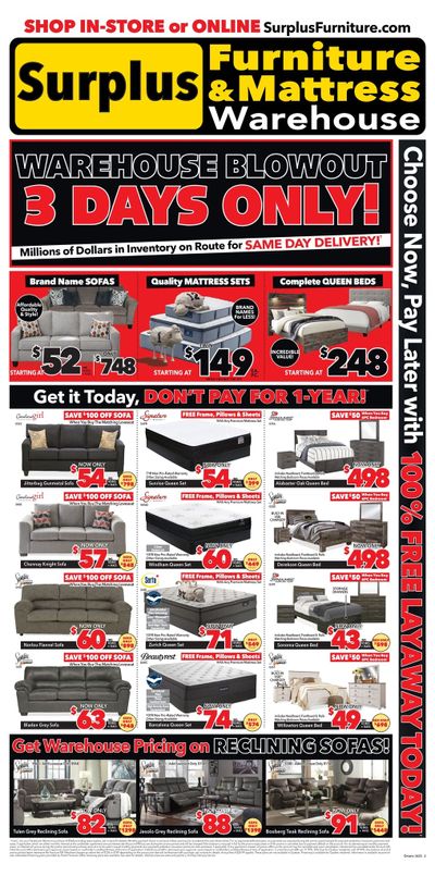 Surplus Furniture & Mattress Warehouse (Owen Sound) Flyer April 24 to 30
