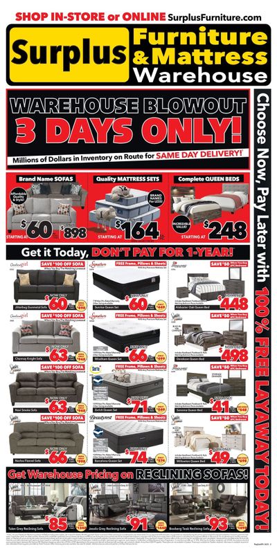 Surplus Furniture & Mattress Warehouse (Prince Albert) Flyer April 24 to 30