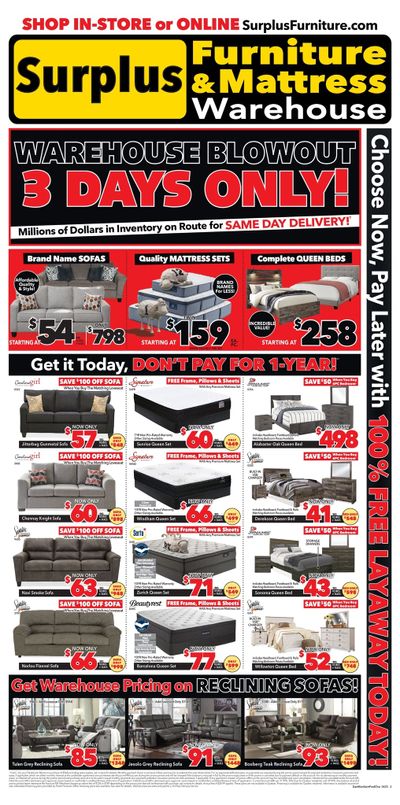 Surplus Furniture & Mattress Warehouse (Saint John) Flyer April 24 to 30