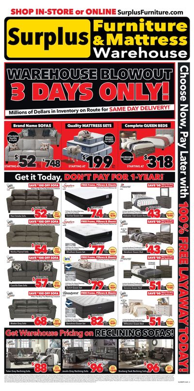 Surplus Furniture & Mattress Warehouse (St. John's) Flyer April 24 to 30