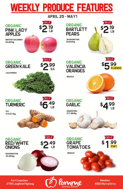 Pomme Natural Market Weekly Produce Flyer April 25 to May 1