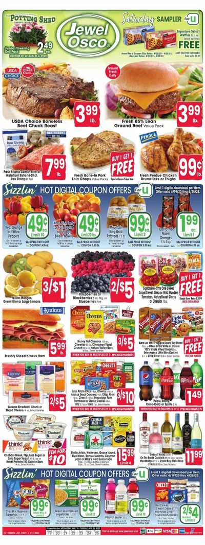 Jewel Osco (IN) Weekly Ad Flyer Specials April 19 to April 25, 2023