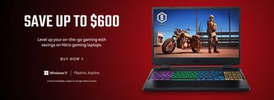 Acer Canada Deals: Save Up to $600 OFF Nitro Gaming Laptops + Up to $350 OFF Aspire Sale