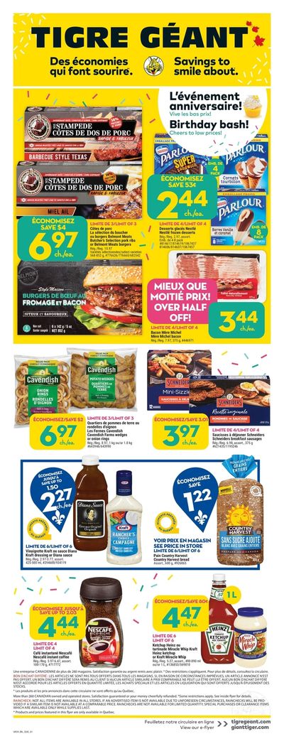 Tigre Géant (QC) Flyer April 26 to May 2