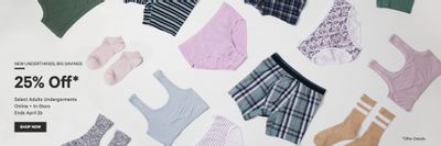 Joe Fresh Canada Deals: Today Save 25% OFF Select Adults Undergarments + Up to 50% OFF Clearance