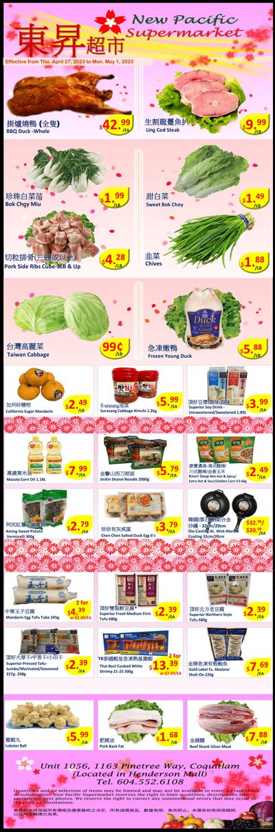 New Pacific Supermarket Flyer April 27 to May 1