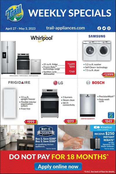 Trail Appliances (AB & SK) Flyer April 27 to May 3
