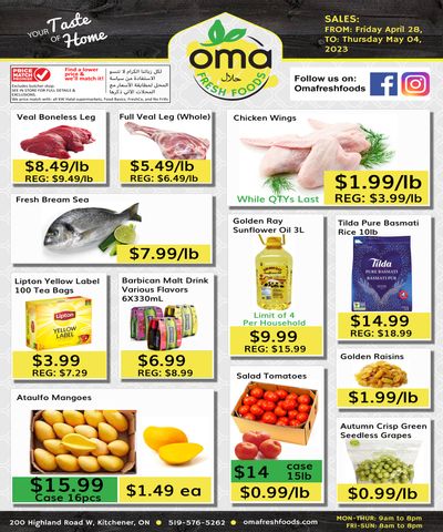 Oma Fresh Foods Flyer April 28 to May 4
