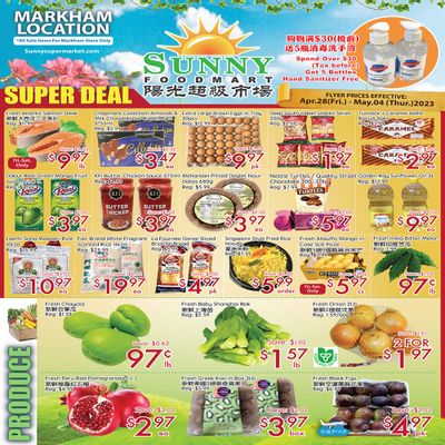 Sunny Foodmart (Markham) Flyer April 28 to May 4