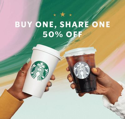 Starbucks Canada Promotions: Buy One Get One 50% off