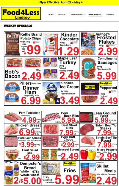 Food 4 Less (Lindsay) Flyer April 28 to May 4