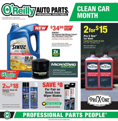 O'Reilly Auto Parts Weekly Ad Flyer Specials April 26 to May 30, 2023