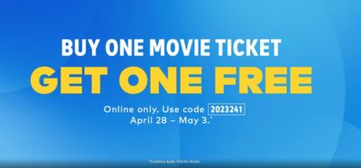 Cineplex Canada Promotion: Buy One Movie Ticket, Get One FREE