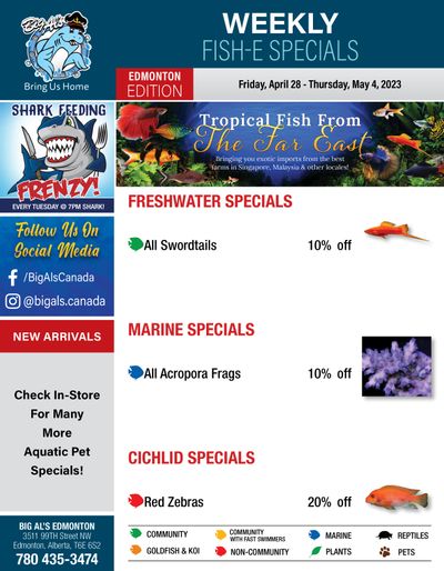 Big Al's (Edmonton) Weekly Specials April 28 to May 4