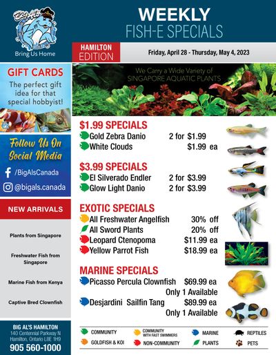 Big Al's (Hamilton) Weekly Specials April 28 to May 4