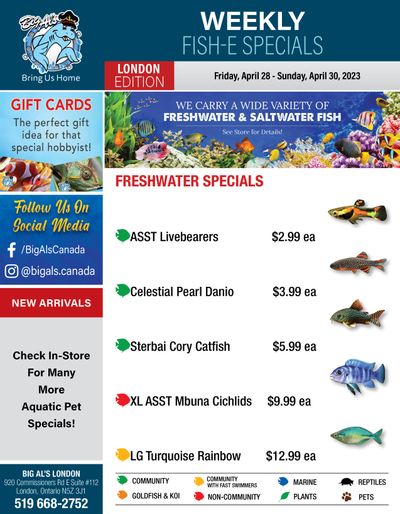 Big Al's (London) Weekly Specials April 28 to May 4