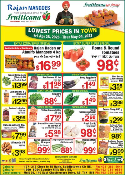 Fruiticana (Calgary) Flyer April 28 to May 4
