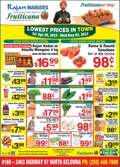 Fruiticana (Kelowna) Flyer April 28 to May 4