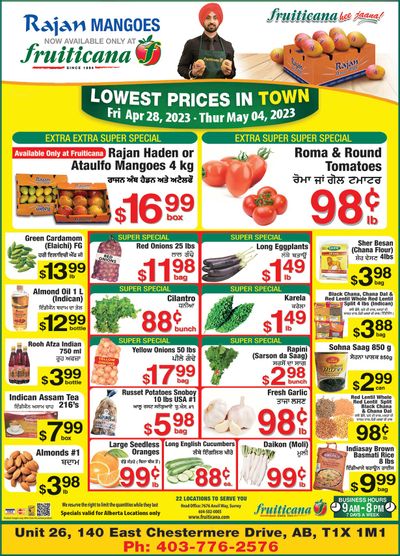 Fruiticana (Chestermere) Flyer April 28 to May 4