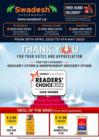 Swadesh Supermarket Flyer April 28 to May 4