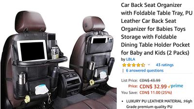 Amazon Canada Deals: Save 25% on Car Back Seat Organizer + 21% on Hamilton-Beach Digital Food Steamer + More Deals