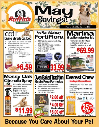 Rufiin's Pet Centre Flyer May 4 to 21
