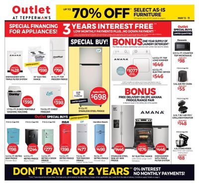 Outlet at Tepperman's Flyer May 5 to 11