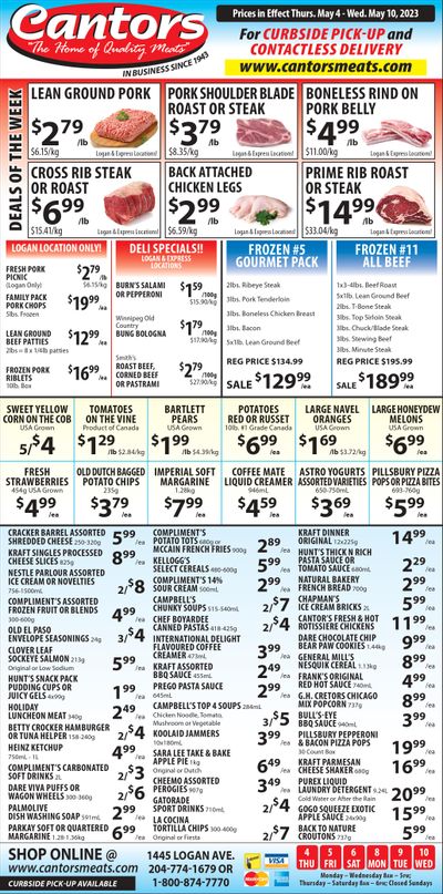 Cantor's Meats Flyer May 4 to 10