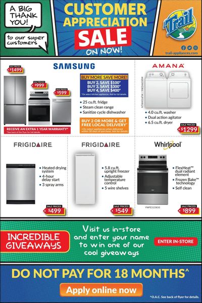 Trail Appliances (AB & SK) Customer Appreciation Flyer May 4 to 7