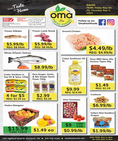Oma Fresh Foods Flyer May 5 to 11