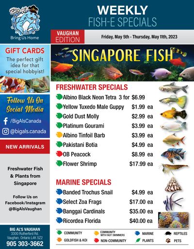 Big Al's (Vaughan) Weekly Specials May 5 to 11